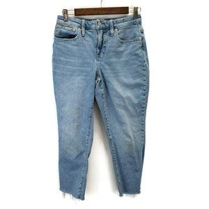 Madewell Womens Curvy Perfect Vintage Jeans Size 26 Petite Light Wash Raw Hem